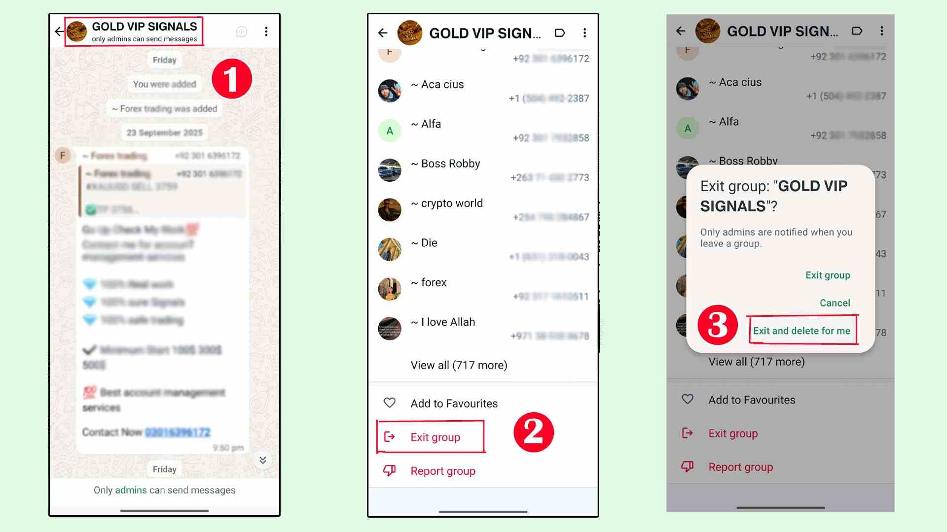 How to Exit a WhatsApp Group Steps in Mobile
