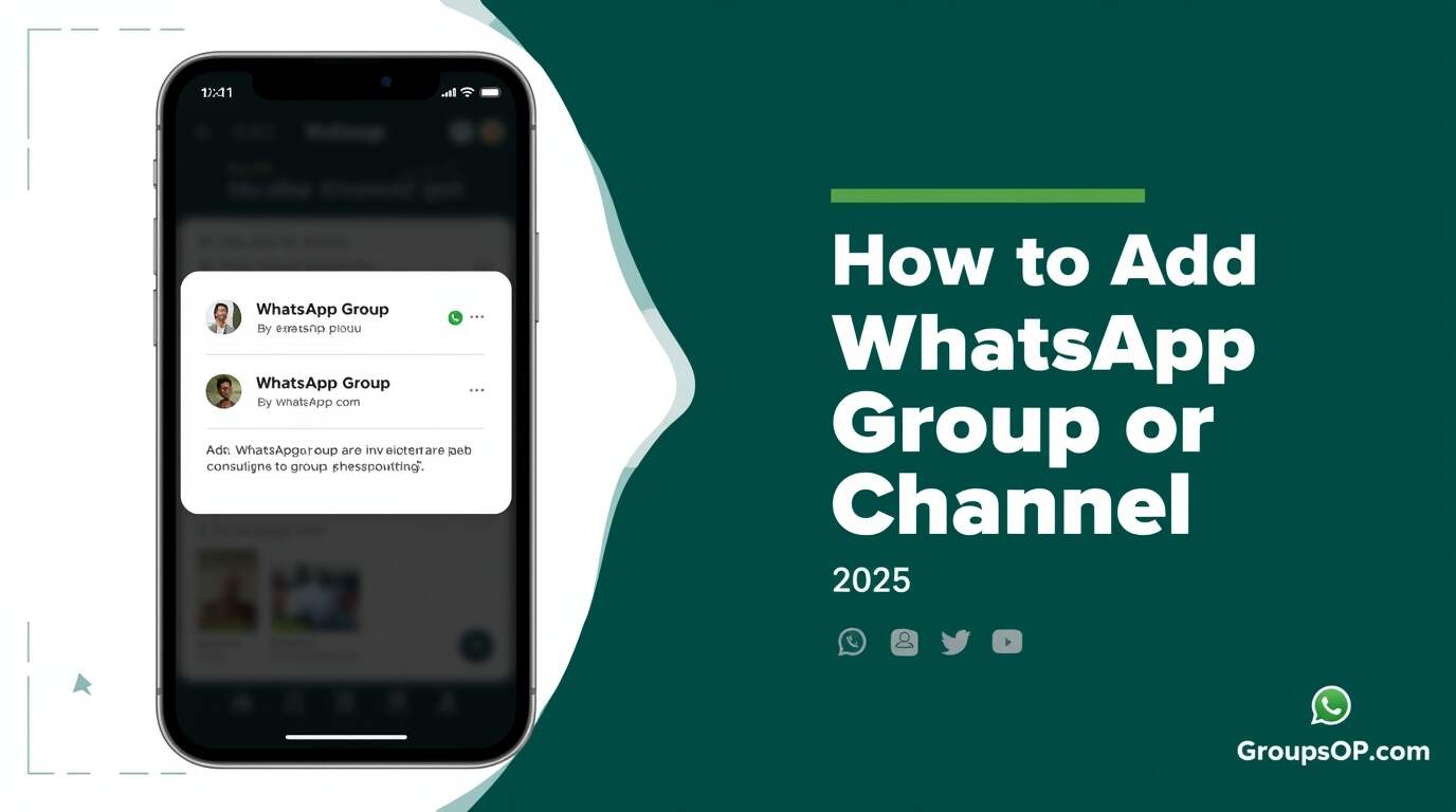 How to Add WhatsApp Group or Channel on GroupsOP in 2025